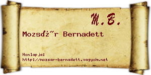 Mozsár Bernadett névjegykártya